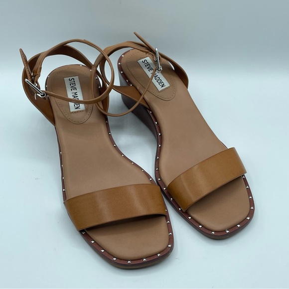 Steve Madden Shoes - Steve Madden Sandals Womens 8 M Harleign Strappy Brown Studded Ankle Strap